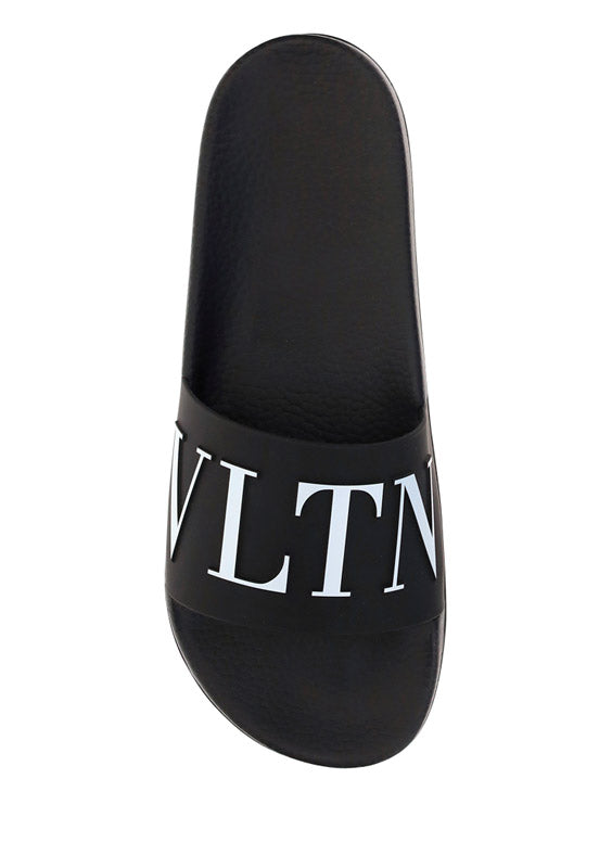 VLTN Rubber Slider Sandal - Black.