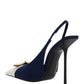 Volver Slingbacks In Crepe the Chine And Leather - Navy