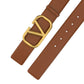 Vlogo Signature Calfskin Belt - Saddle Brown