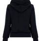 Heart-embroidered Pullover Hoodie - Black