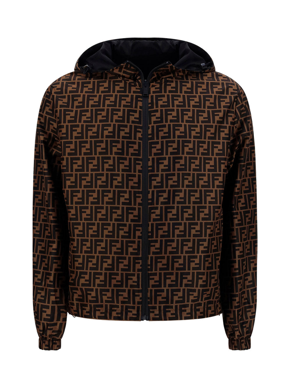 FF Logo Nylon Windbreaker - Brown