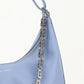 Small Moon Cut Out Bag In Leather - Lavender