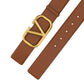 Vlogo Signature Calfskin Belt - Saddle Brown