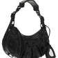 Le Cagole XS Shoulder Bag Crocodile Embossed - Black