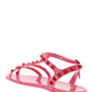 Rockstud Flat Rubber Sandal - Pink