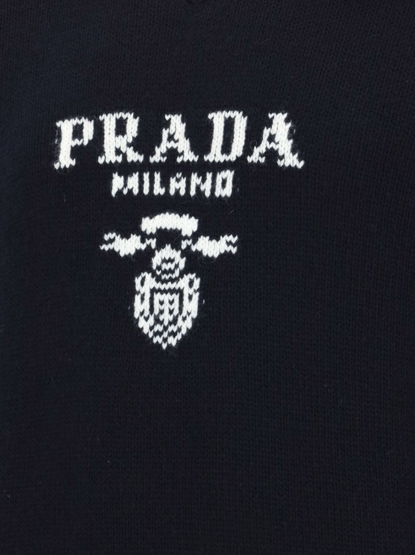 Logo Knit Hooded Sweater - Navy.