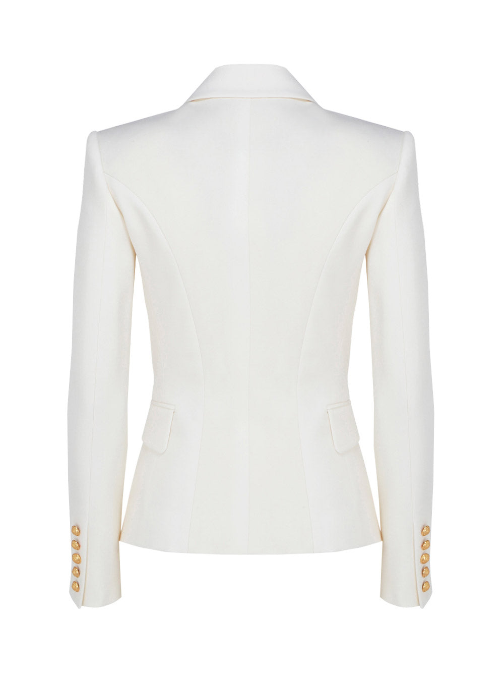 Grain de Poudre Double-Breasted Jacket - White.