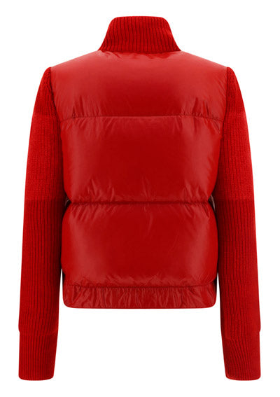 Padded Wool & Mohair Cardigan - Red