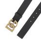 Lux Leather Belt With Crossover DG Logo Buckle - Black