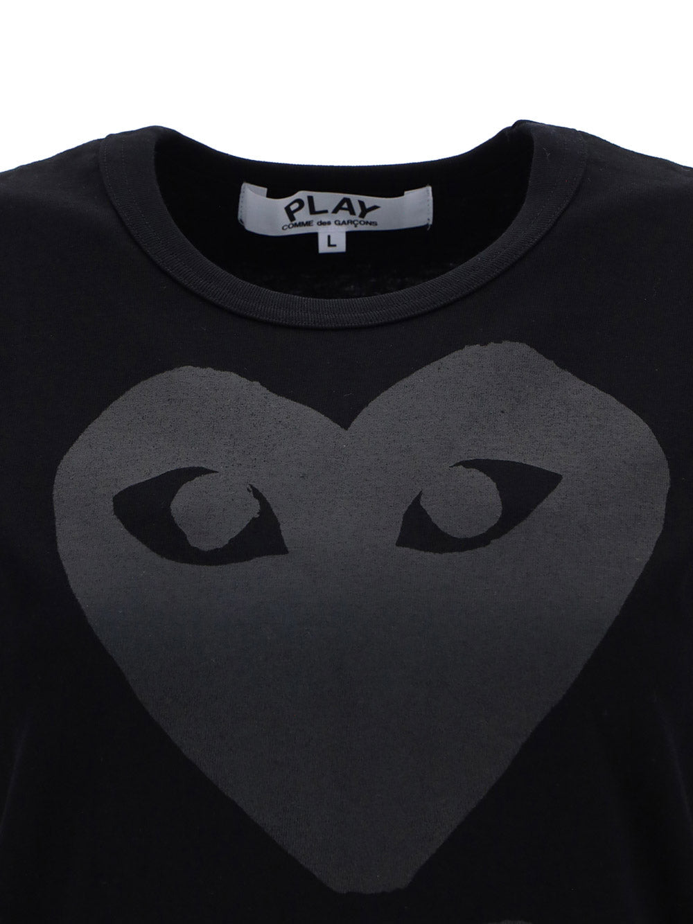 Tonal Heart Print T-shirt - Black