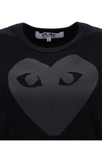 Tonal Heart Print T-shirt - Black