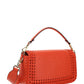Medium Baguette Woven Leather Bag - Red