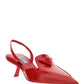 Brushed leather slingback pumps - red