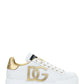 Calfskin Portofino Sneakers with DG Logo - White