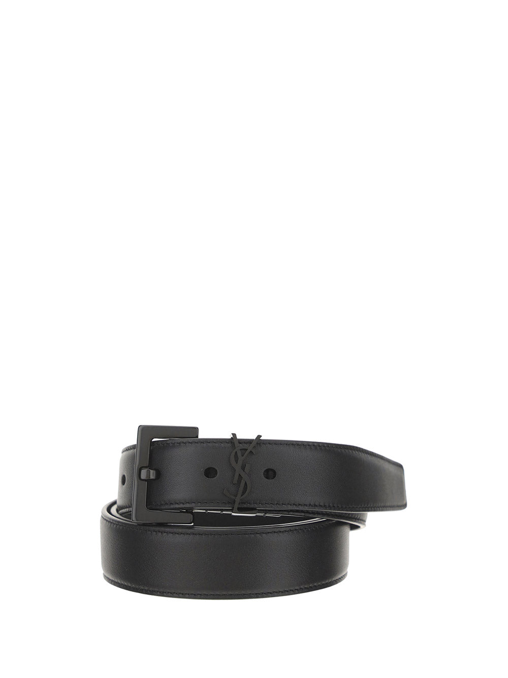 Monogram Belt In Smooth Leather - Black