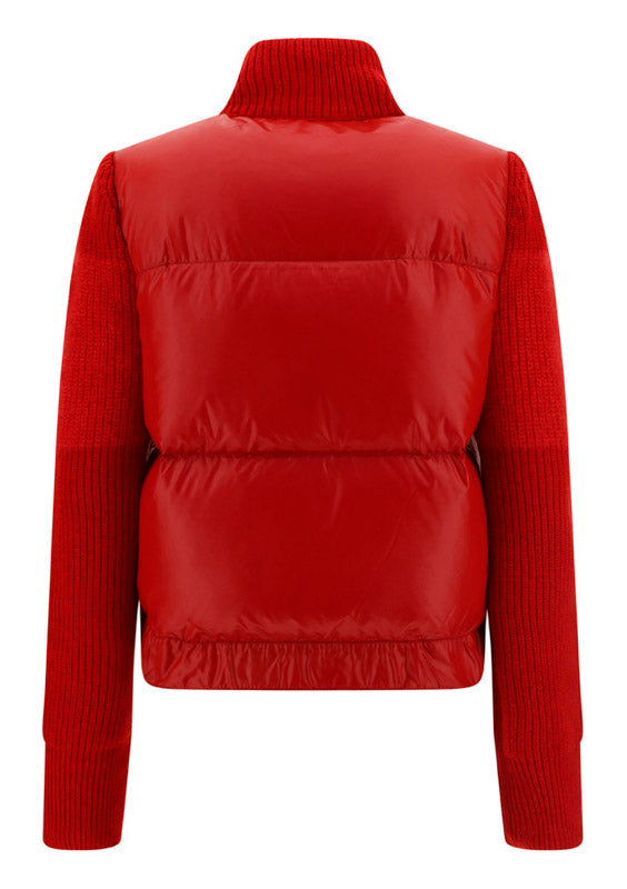 Padded Wool & Mohair Cardigan - Red