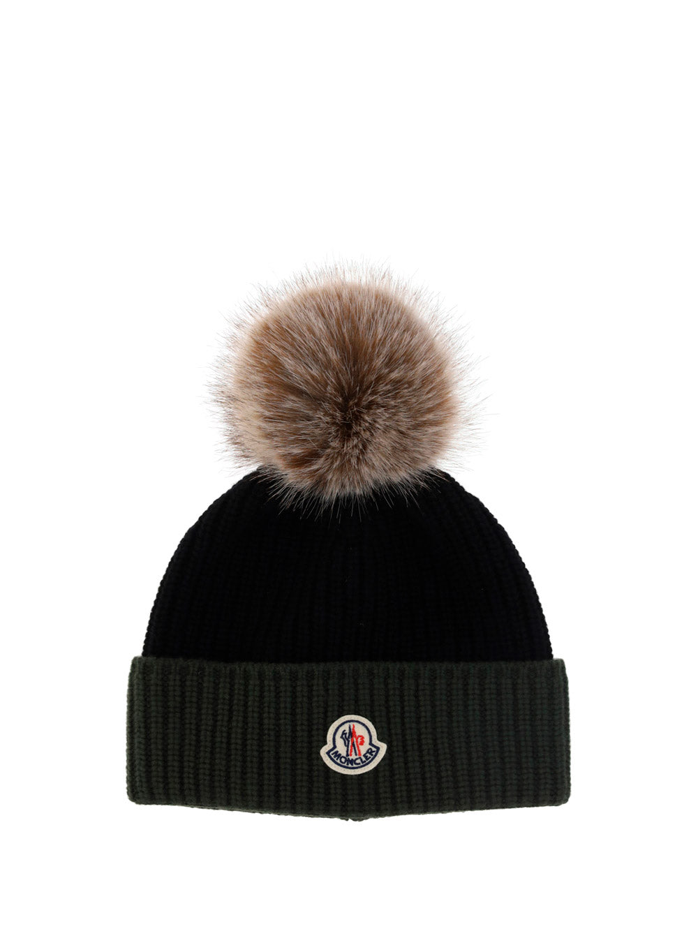 Beanie With Pom-Pom - Black / Grey