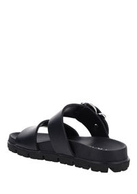 Strap Sandal with Buckle - Black