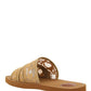 Wood Flat Mule - Biscotti Beige
