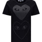 Tonal Heart Print T-shirt - Black