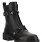 Roman Stud Calfskin Combat Boots - Black
