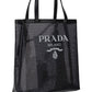 Small Sequined Mesh Tote Bag - Black