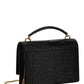 Sunset Chain Wallet in Crocodile-Embossed Leather - Black