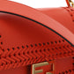 Medium Baguette Woven Leather Bag - Red