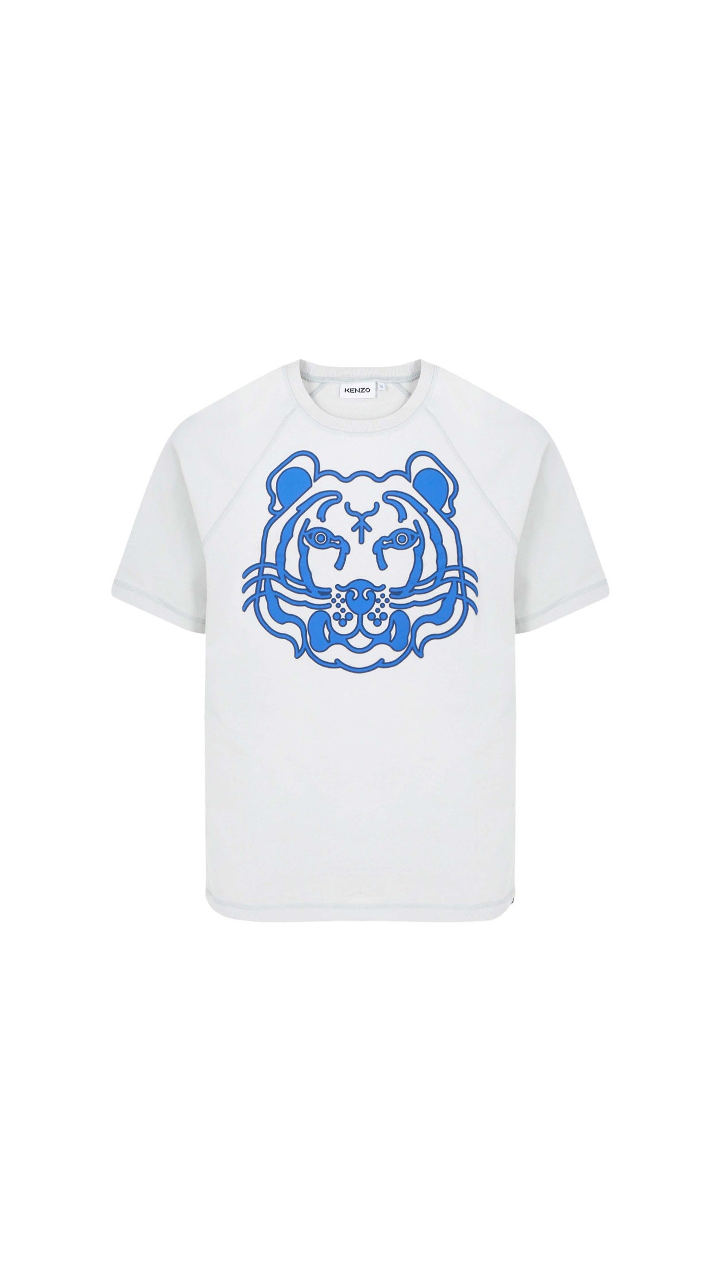 K- Tiger Oversized T-Shirt - White / Blue