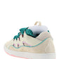 Leather Curb Sneakers - Pink / Turquoise