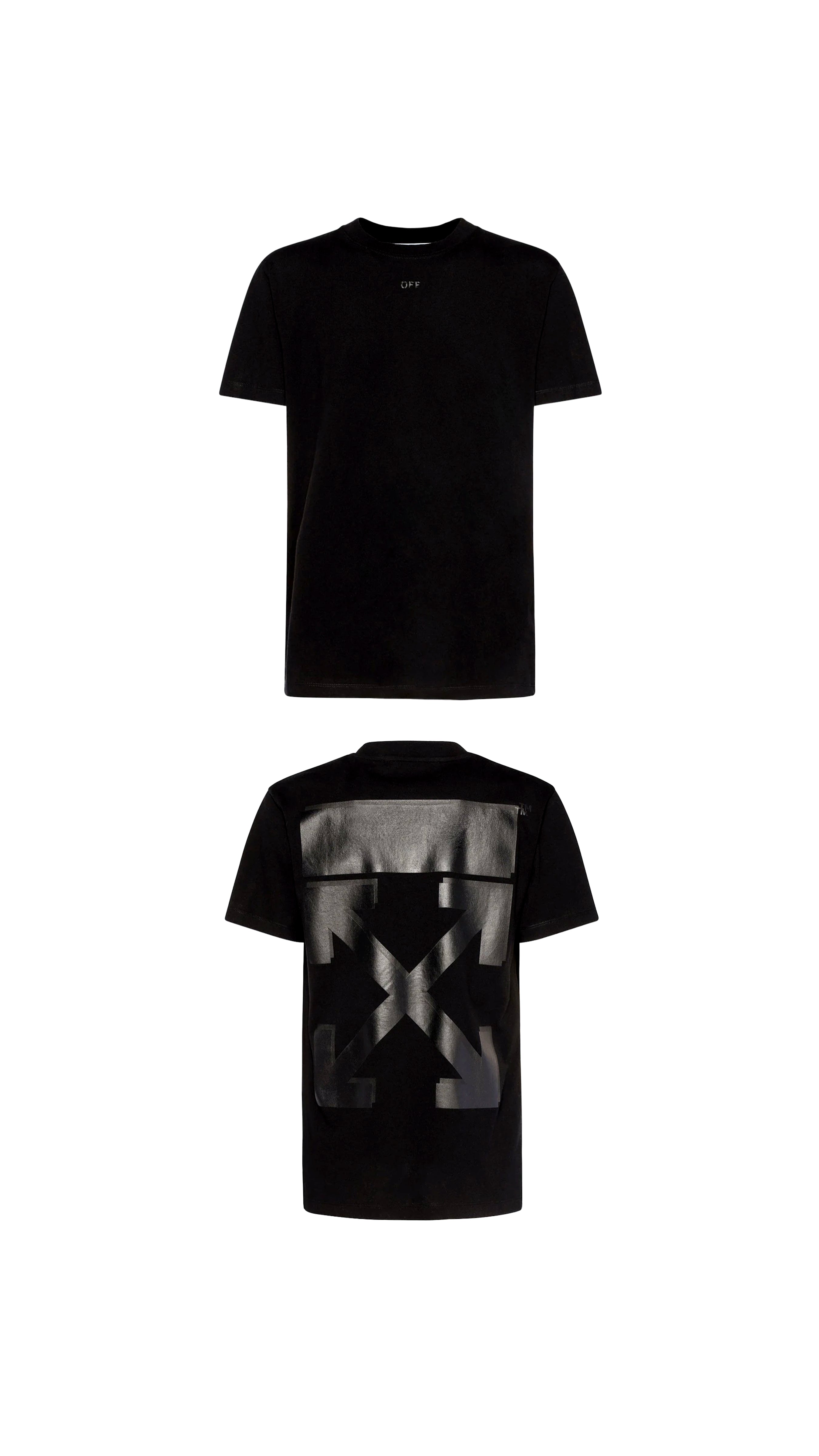 Rubber Arrow Slim Cotton Jersey T-Shirt - Black