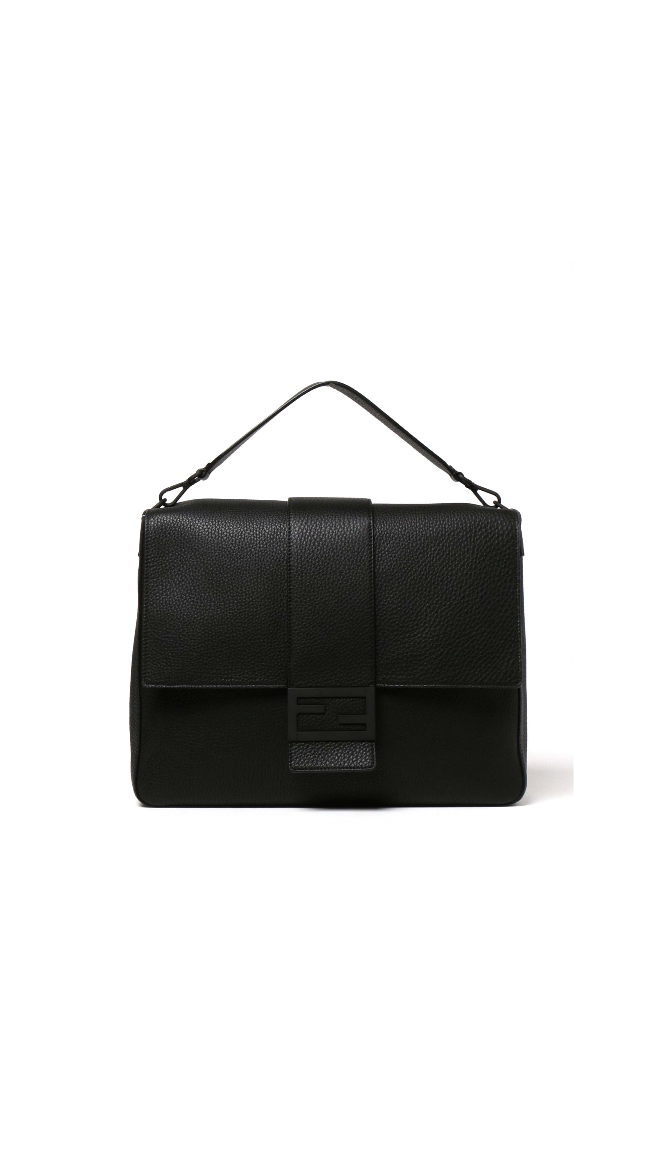 Large Baguette Messenger Bag - Black.