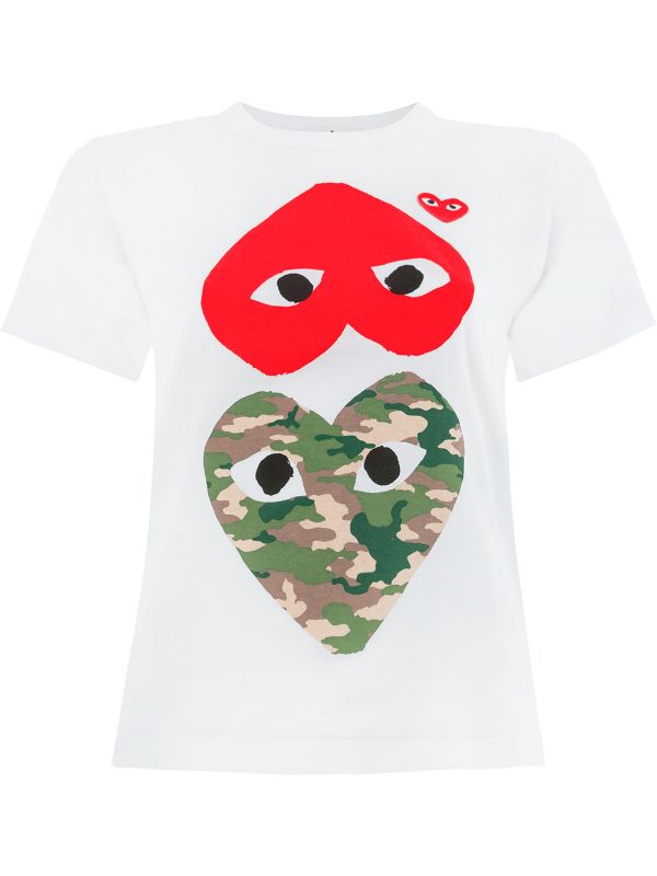 Hearts Print T-shirt - White.