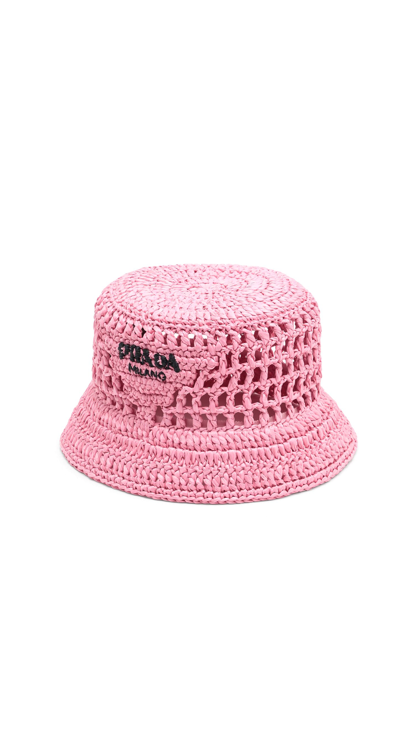 Raffia Bucket Hat - Pink