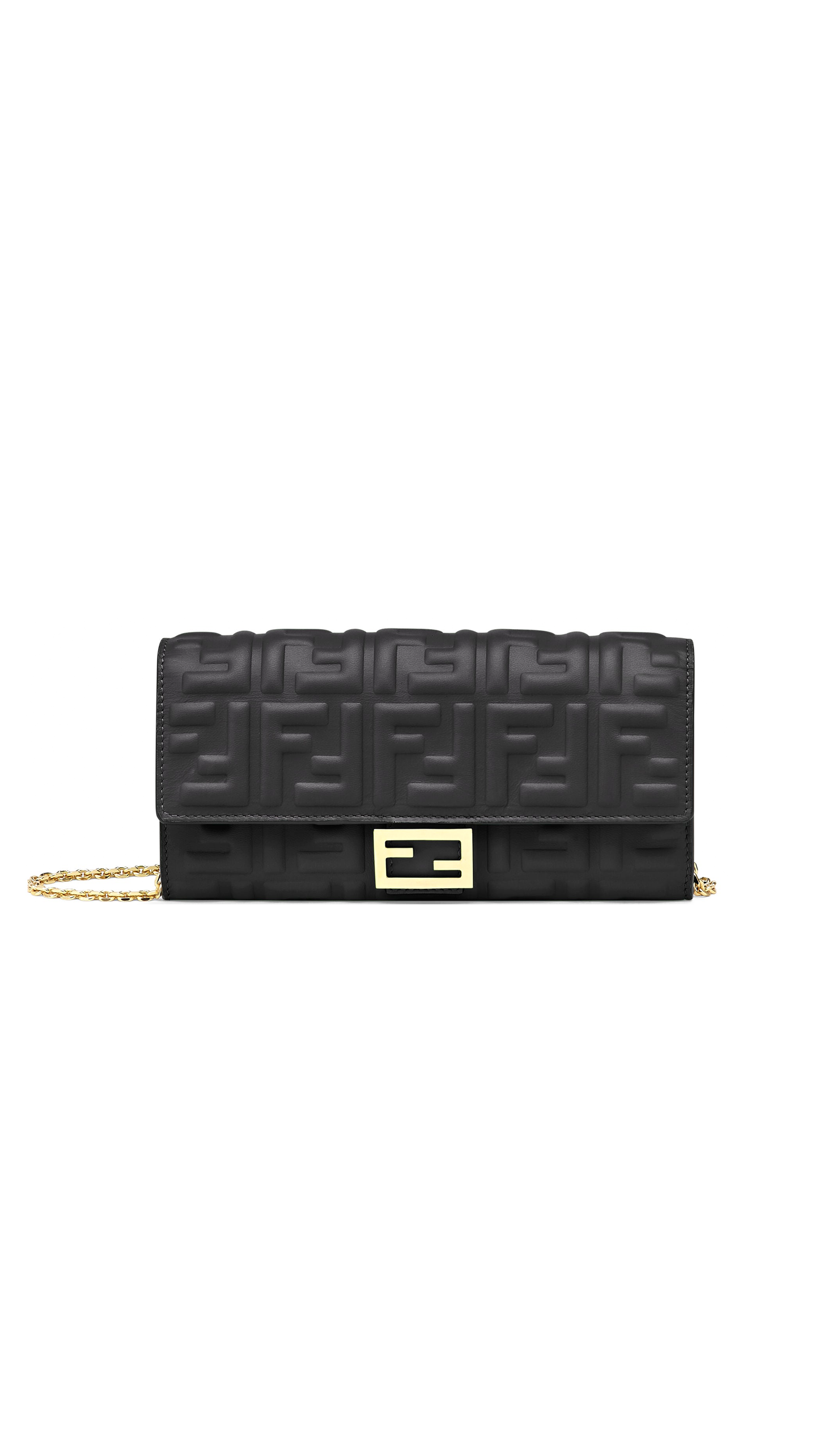 Continental Wallet With Chain - Black