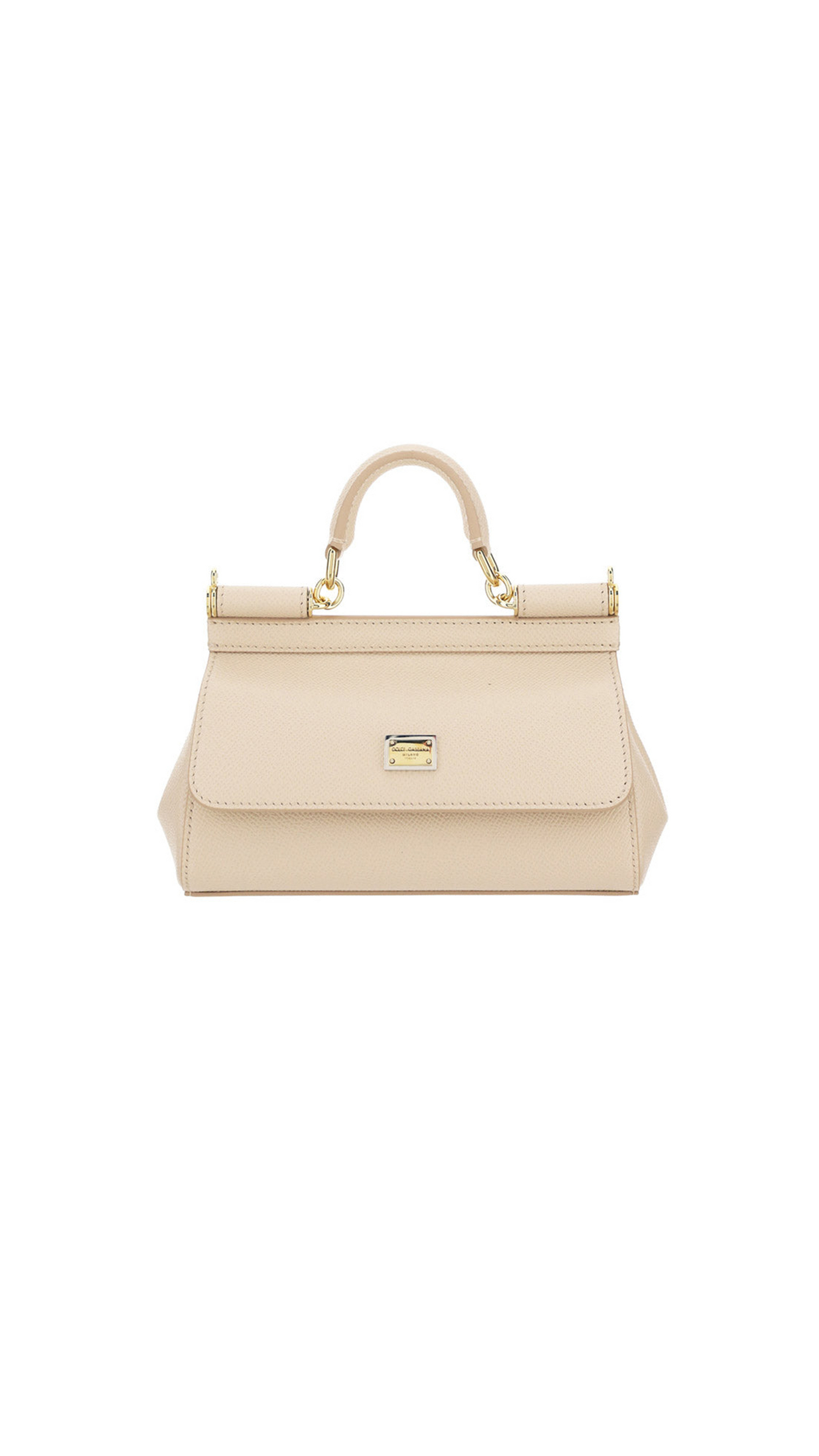 Small Sicily Bag in Dauphine Calfskin - Nude