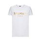 Cotton T-shirt With Paris Logo Print - White / Gold