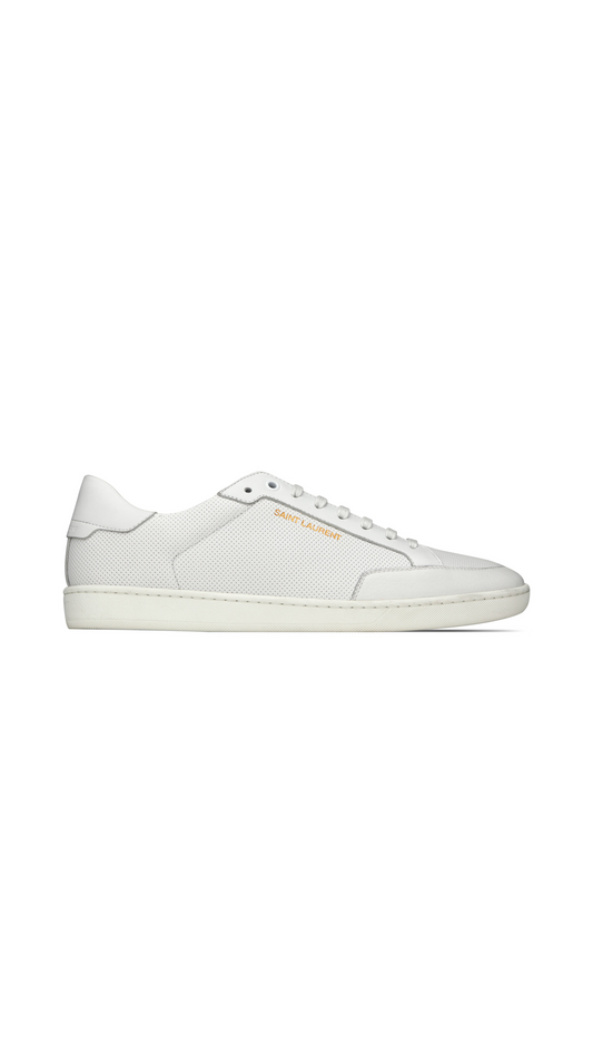 Court Classic SL/10 Sneakers in Perforated and Smooth Leather - Optic White