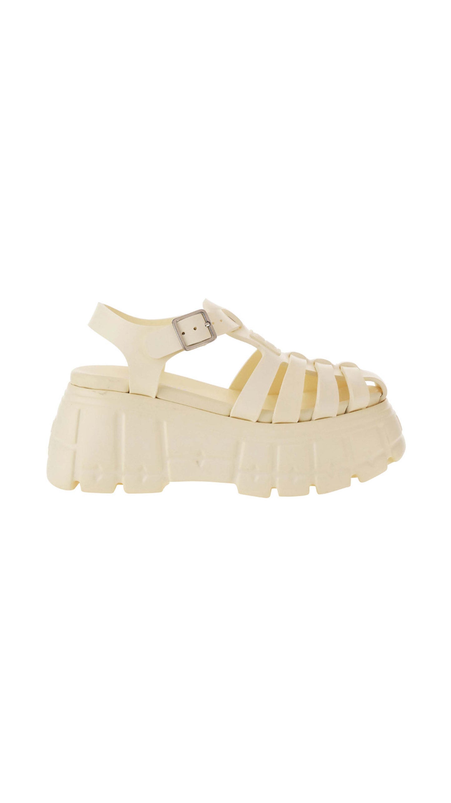 Rubber Platform Sandals - White