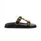 Roman Stud Slide Sandal In Calfskin - Black