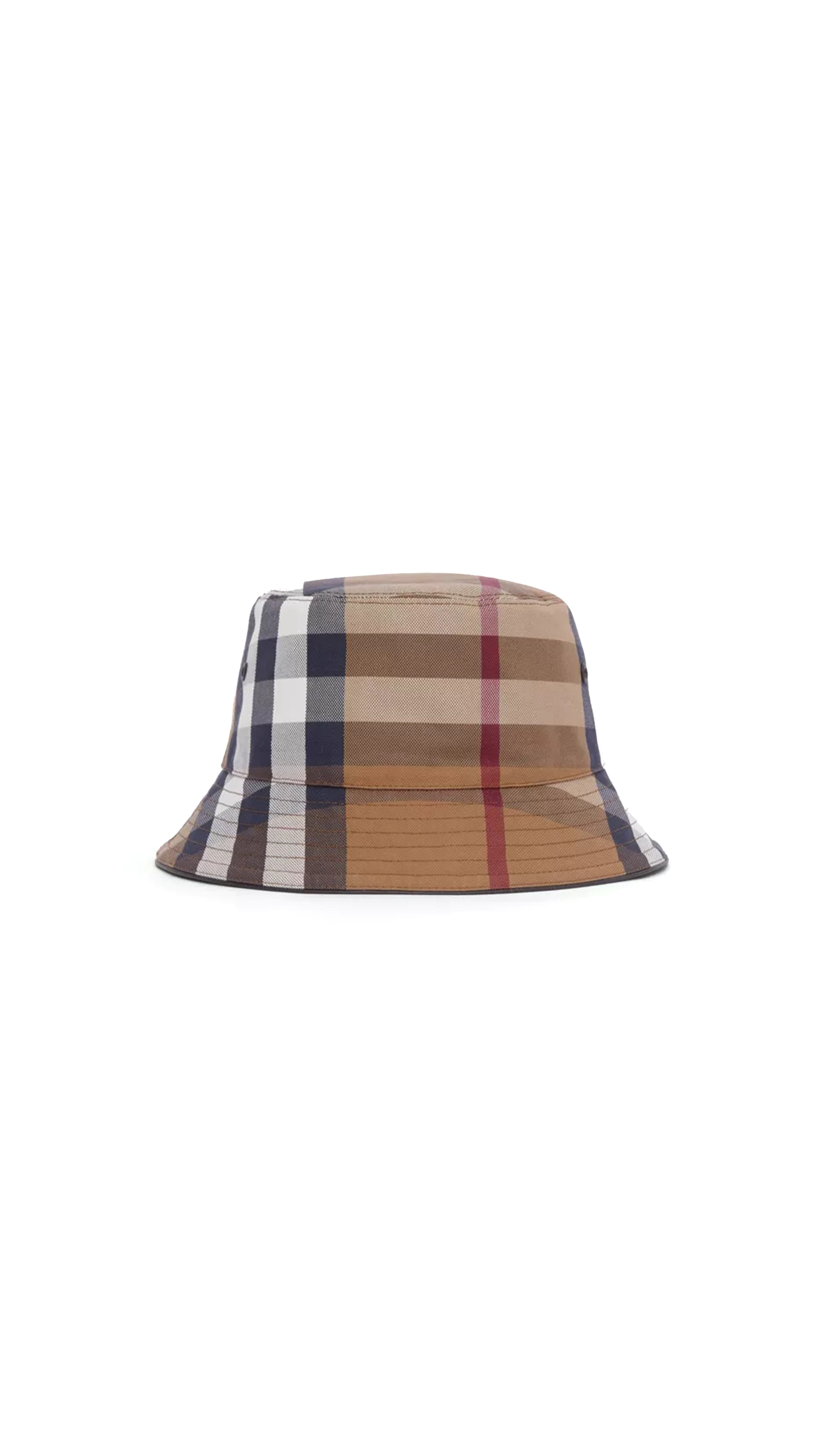 Check Cotton Canvas Bucket Hat - Birch Brown