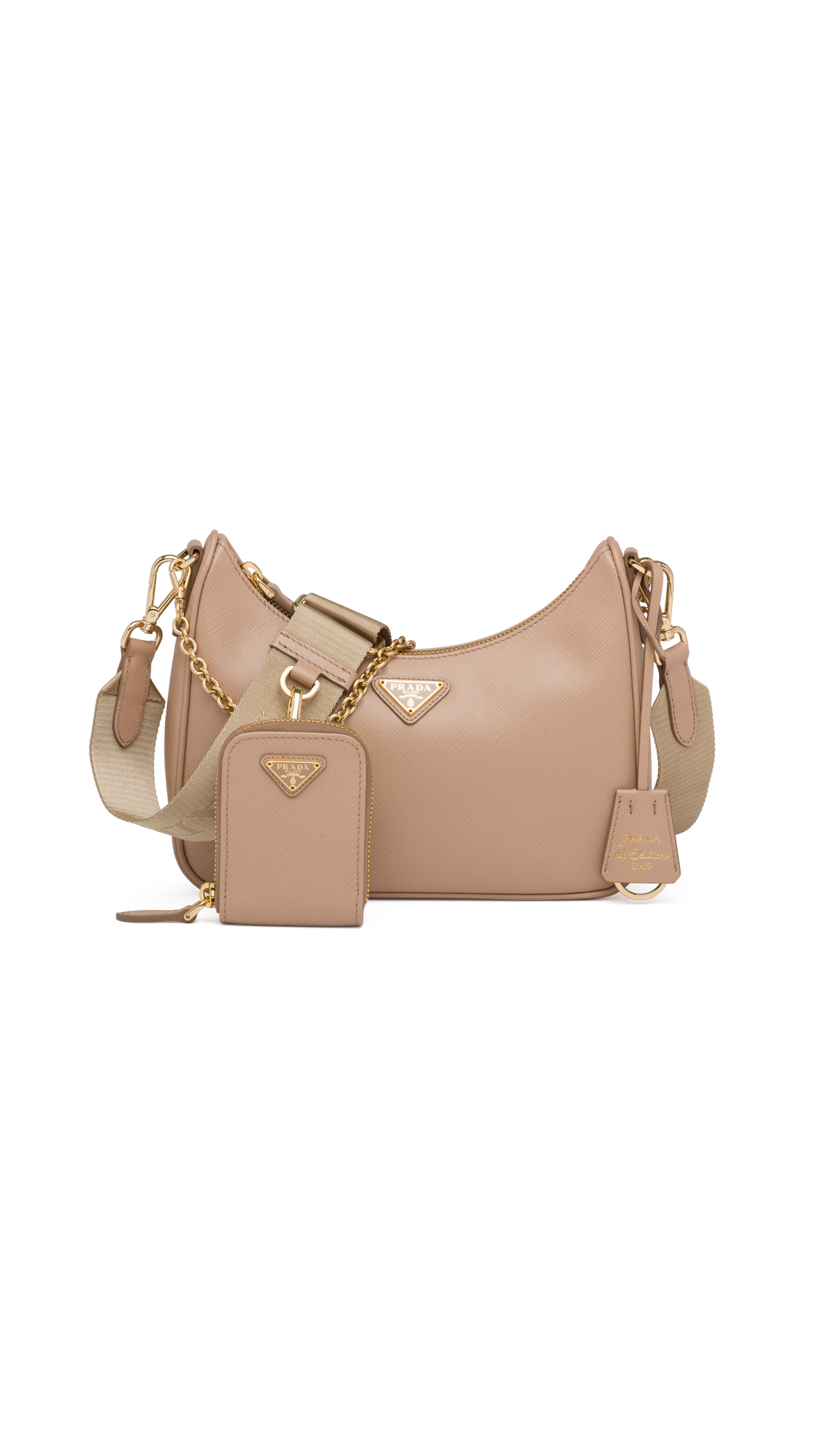 Prada Re-Edition 2005 Saffiano Leather Bag - Cameo Beige