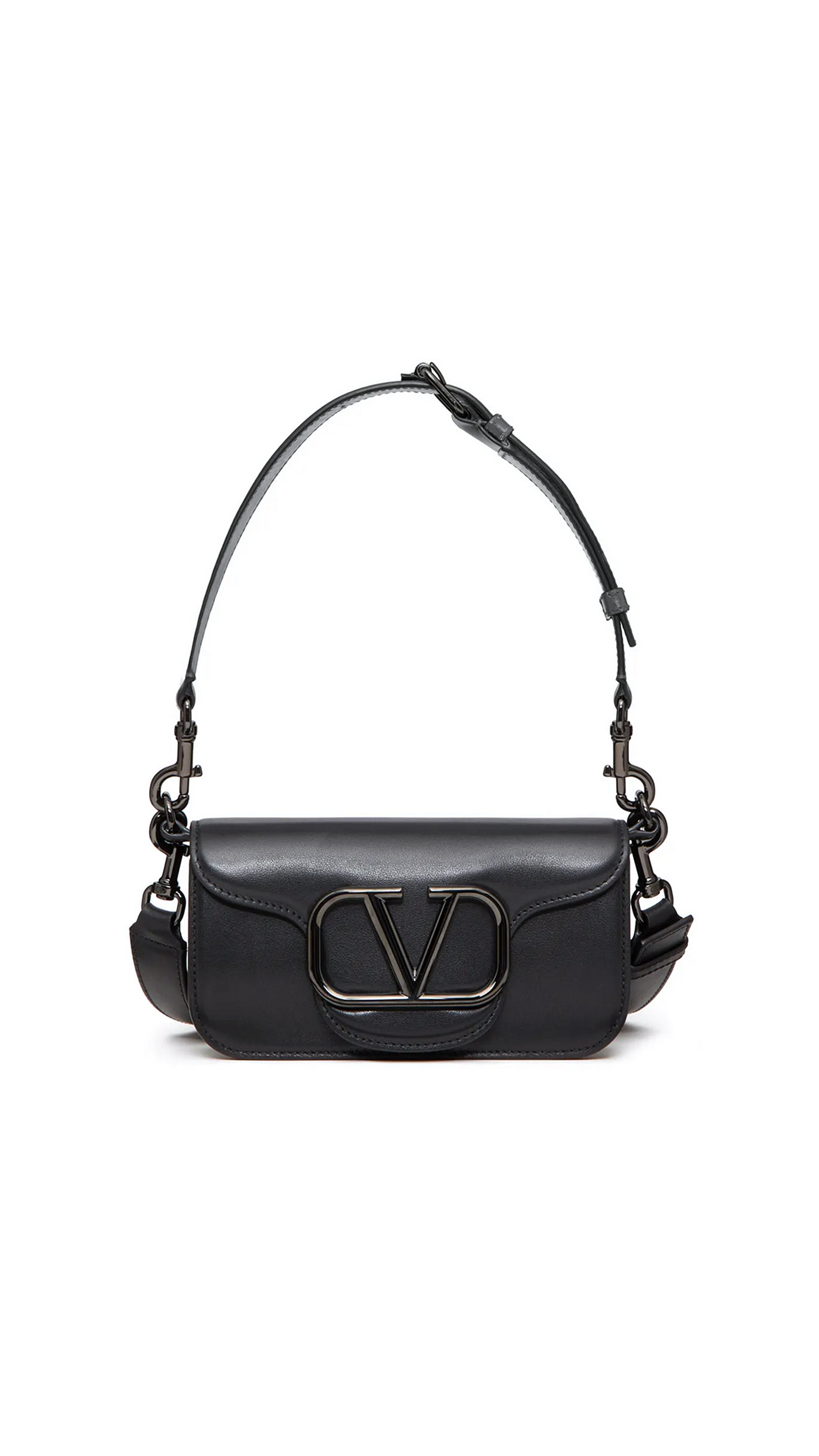 Loco Calfskin Messenger Bag - Black