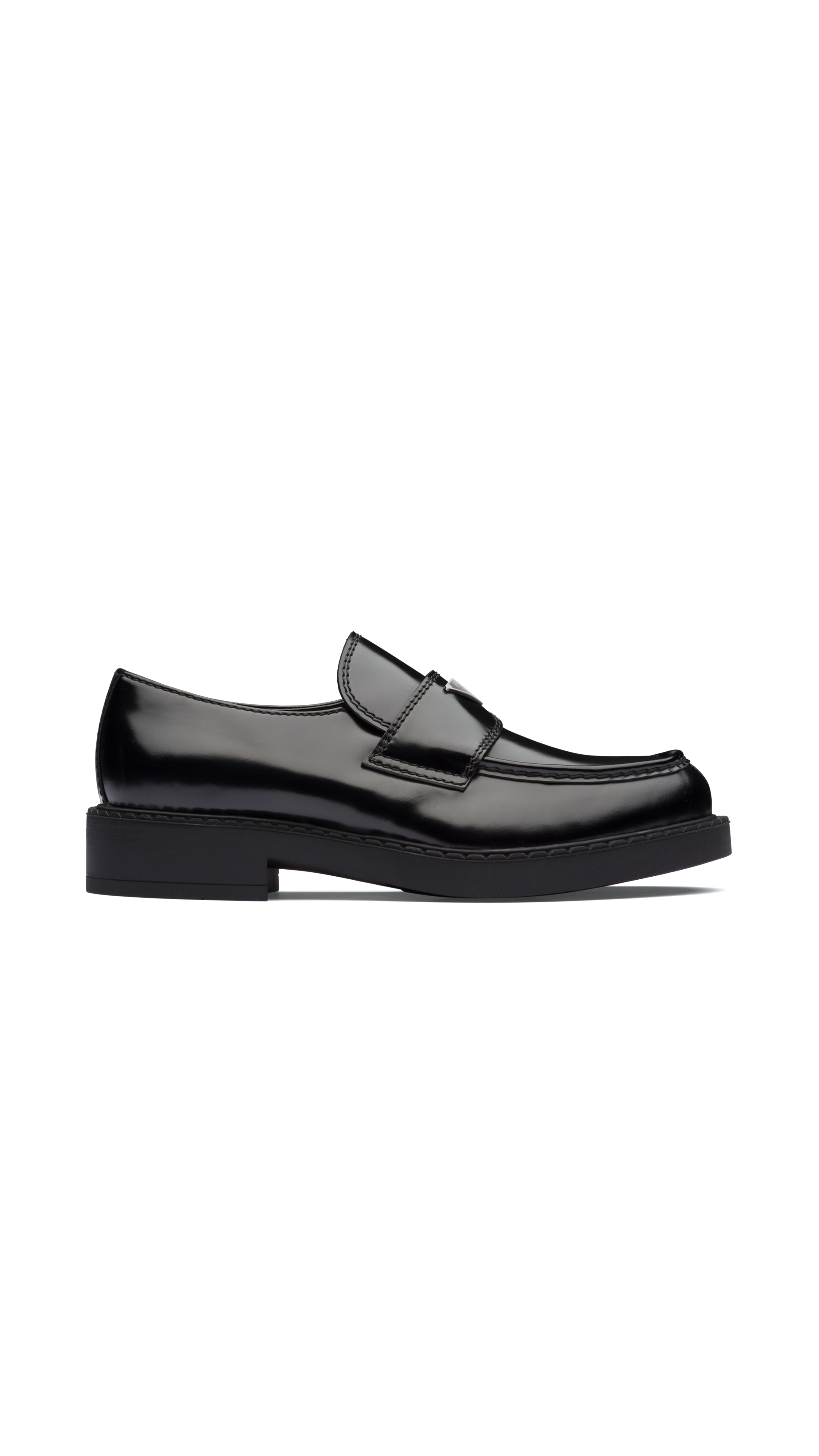 Brushed Leather Loafers - Black