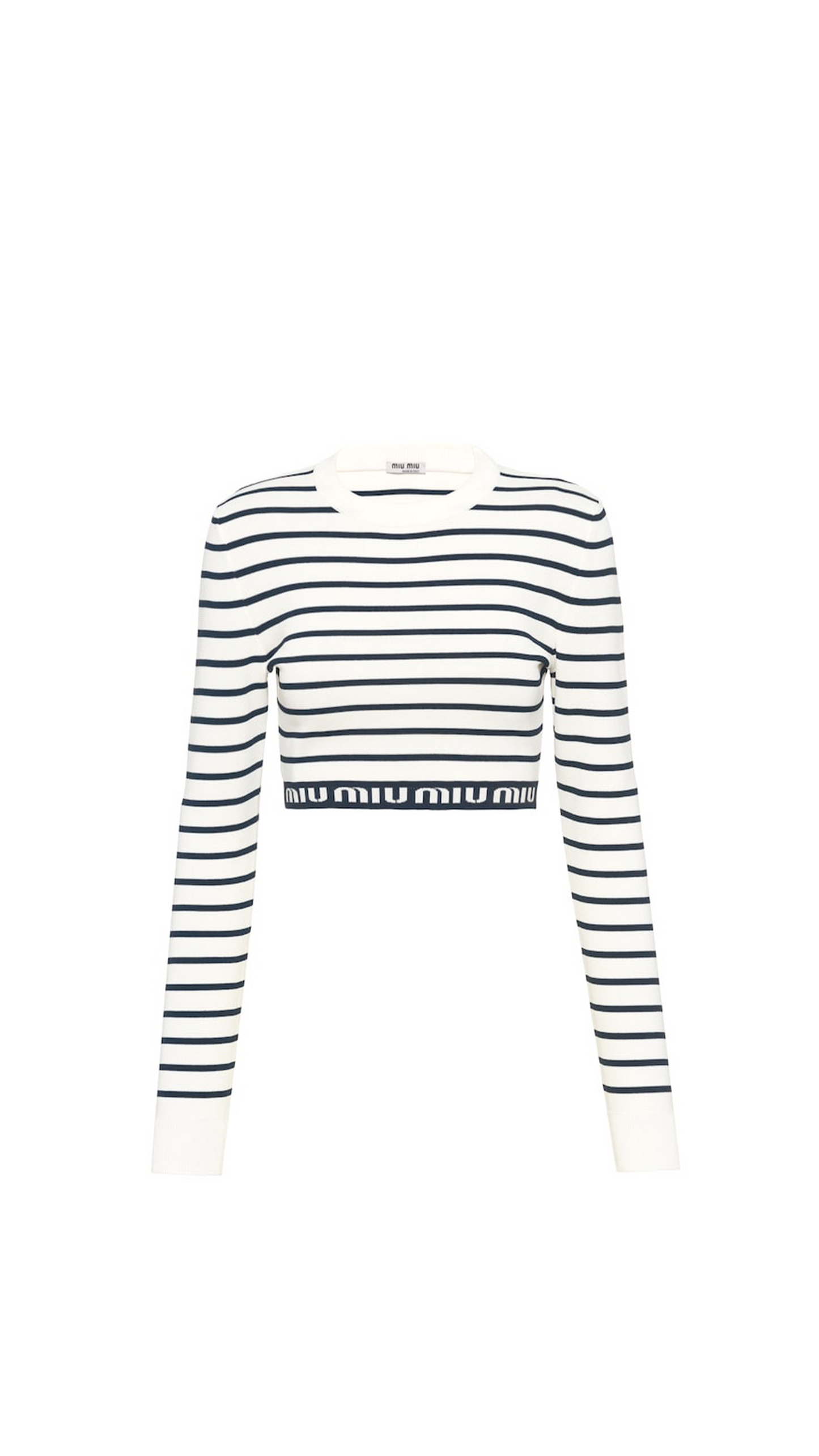 Viscose Crop Sweater - Black / White