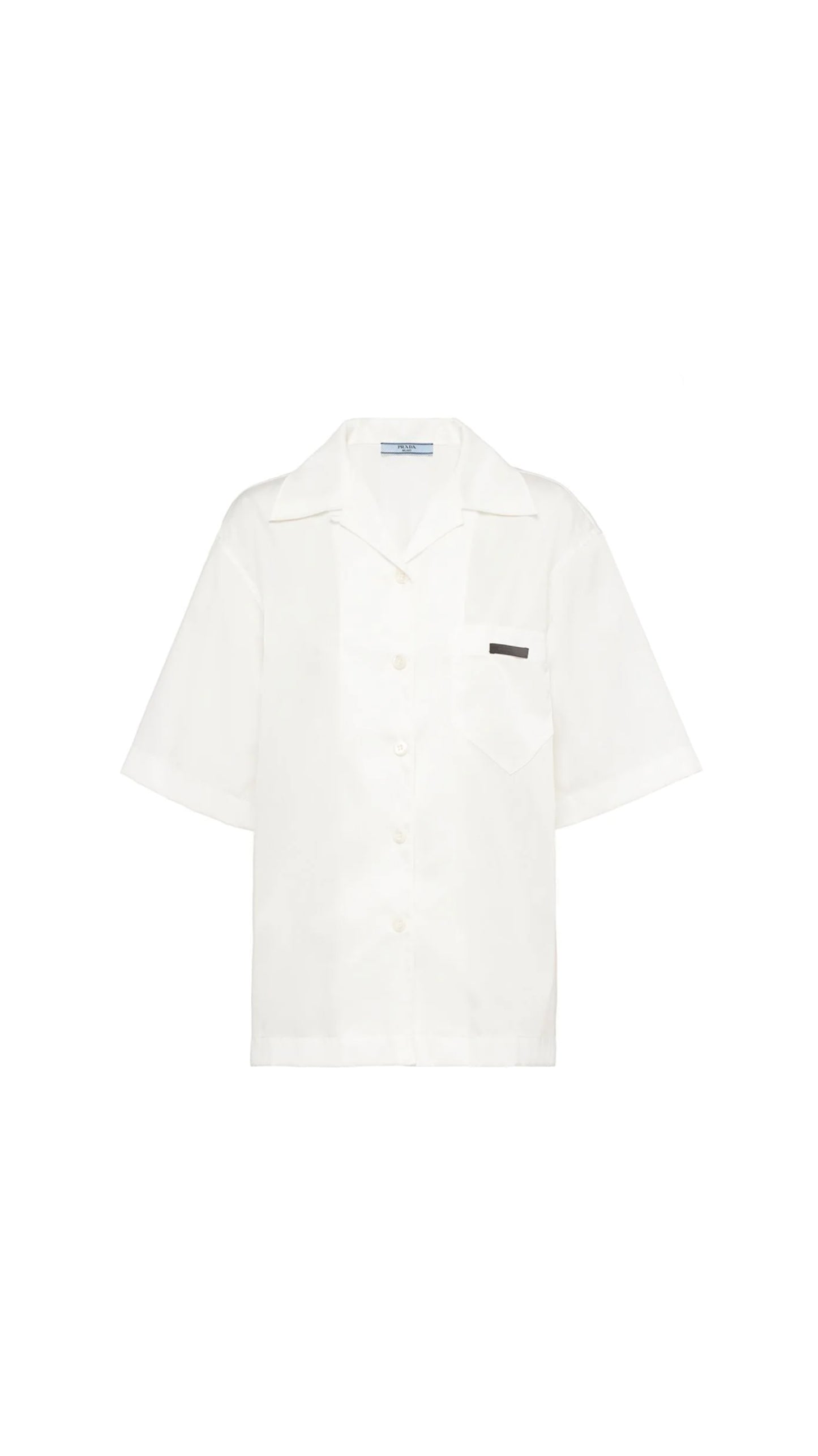 Re-Nylon Gabardine Short-Sleeved Shirt - White