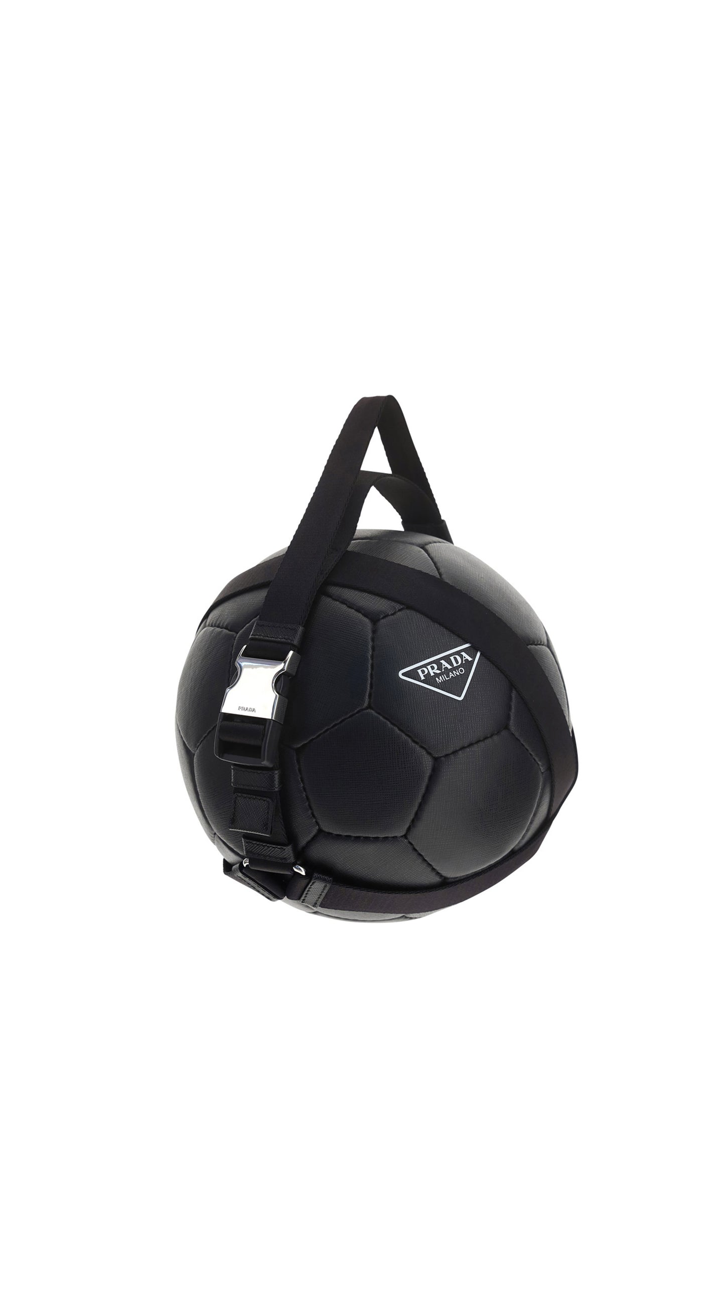Saffiano Leather Soccer Ball - Black