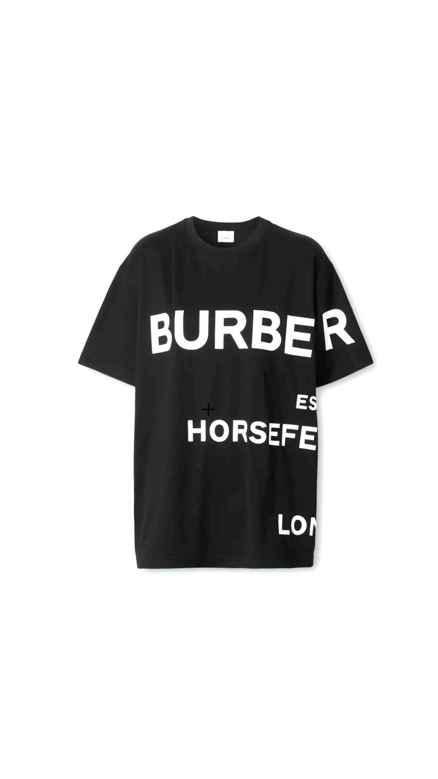 Horseferry Print Cotton Oversized T-shirt - Black