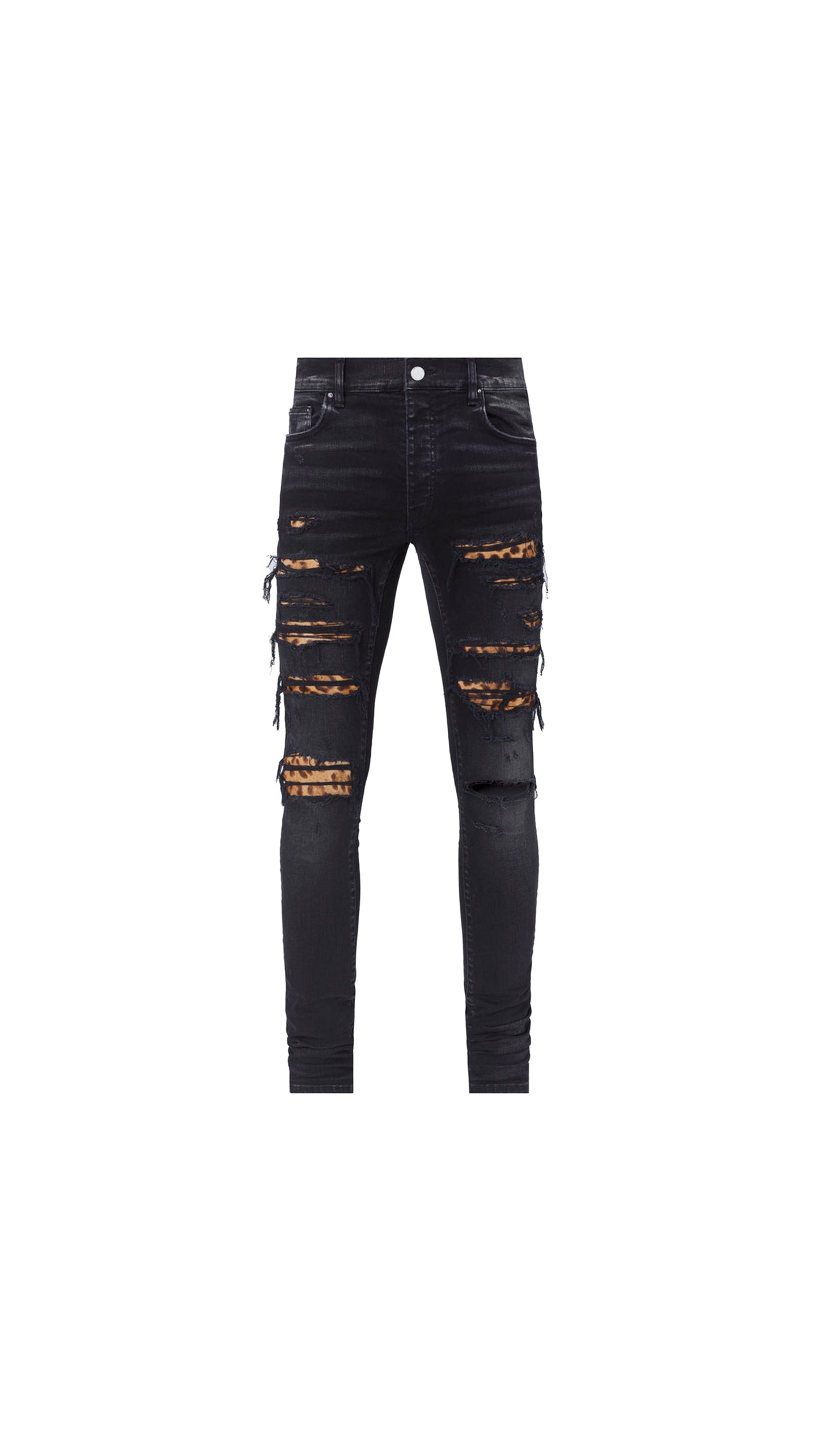 Leopard Thrasher Five-Pocket Jeans - Black