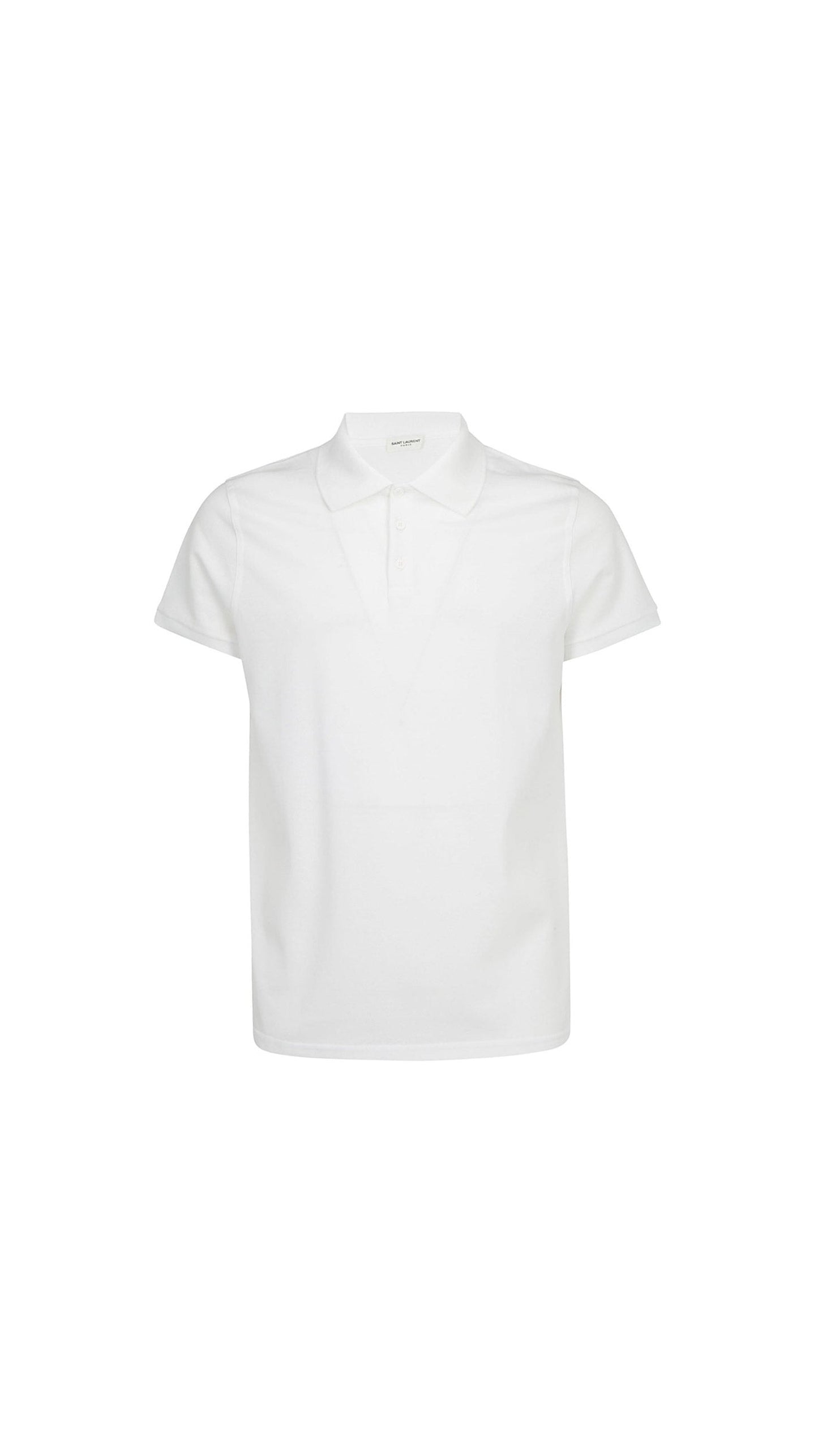 Monogram Polo Shirt In Cotton Pique - White